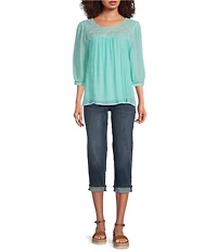 NYDJ Marilyn Cool Embrace® Stretch Denim Slim Straight Mid Rise Capri Stretch Jeans