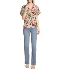 NYDJ Marilyn Stitching Straight Leg High Waisted Jeans