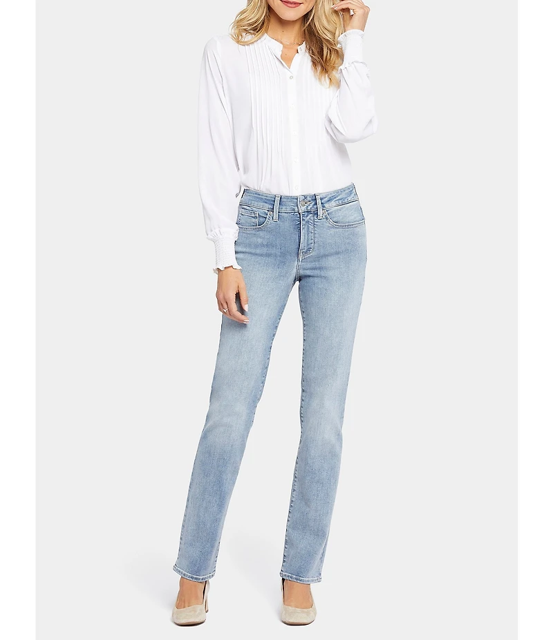NYDJ Marilyn Stitching Straight Leg High Waisted Jeans