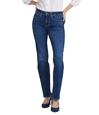 NYDJ Marilyn Stitching Straight Leg High Waisted Jeans