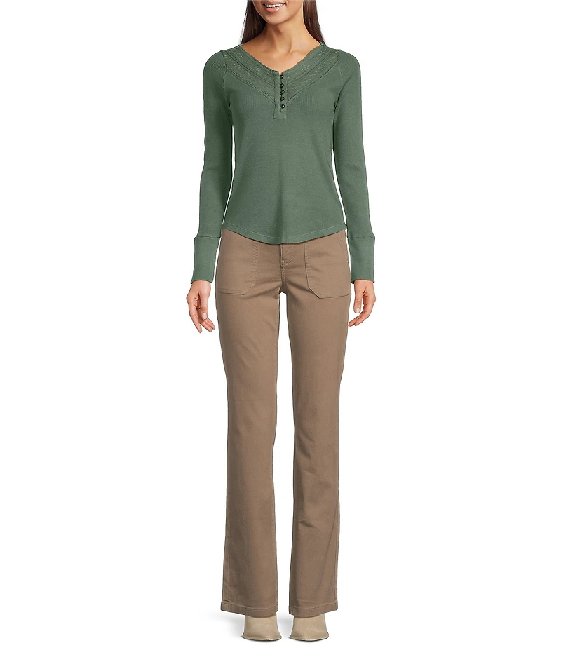 NYDJ Marilyn Straight Leg High-Rise Utility Pocket Jeans