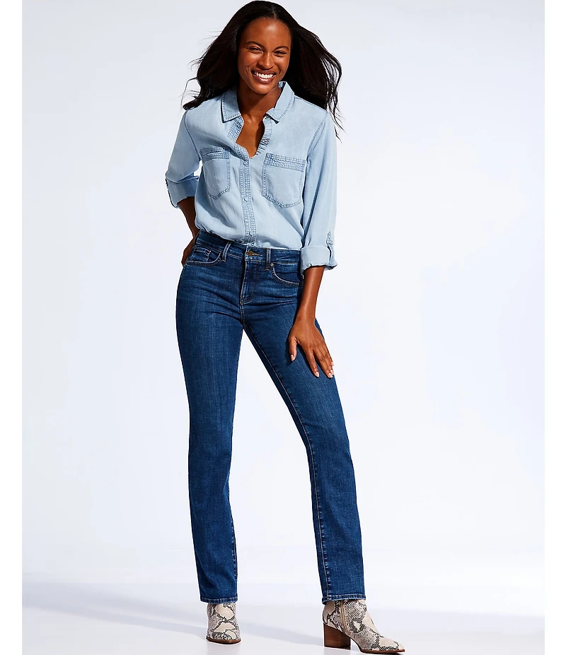 NYDJ Marilyn Straight Leg Mid Rise Jeans