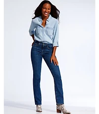 NYDJ Marilyn Straight Leg Mid Rise Jeans
