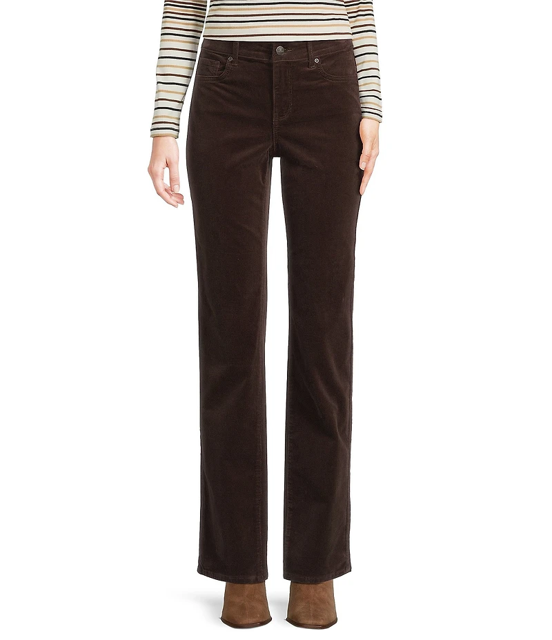 NYDJ Marilyn Straight Leg Mid Rise Fine Wale Corduroy Jeans