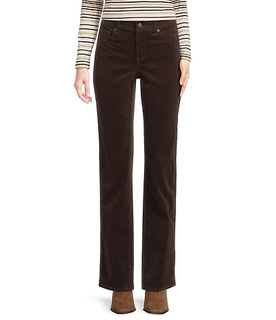 NYDJ Marilyn Straight Leg Mid Rise Fine Wale Corduroy Jeans