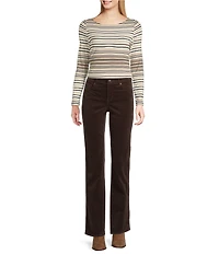 NYDJ Marilyn Straight Leg Mid Rise Fine Wale Corduroy Jeans