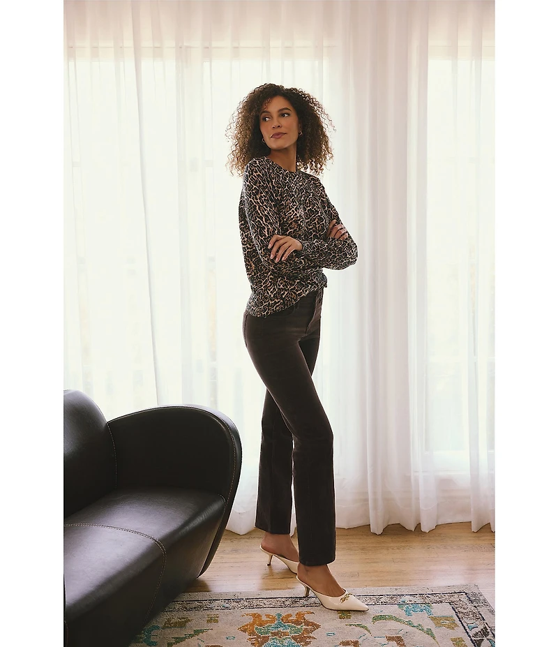 NYDJ Marilyn Straight Leg Mid Rise Fine Wale Corduroy Jeans