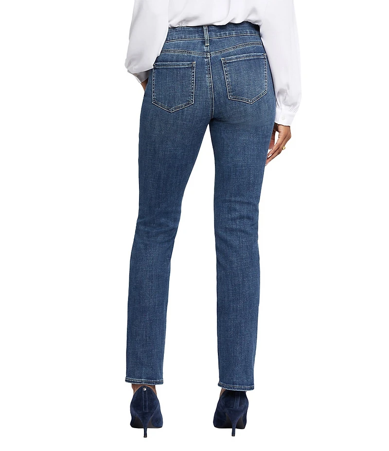 NYDJ Marilyn Straight Leg Stretch Denim Mid Rise Jeans