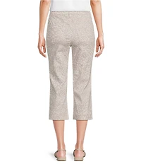 NYDJ Marilyn Stretch Denim Animal Print Straight Leg Crop Length Jeans