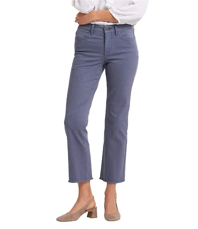 NYDJ Marilyn Stretch Denim Lift Tuck® Mid Rise Straight Leg Frayed Hem Ankle Jeans