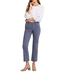 NYDJ Marilyn Stretch Denim Lift Tuck® Mid Rise Straight Leg Frayed Hem Ankle Jeans