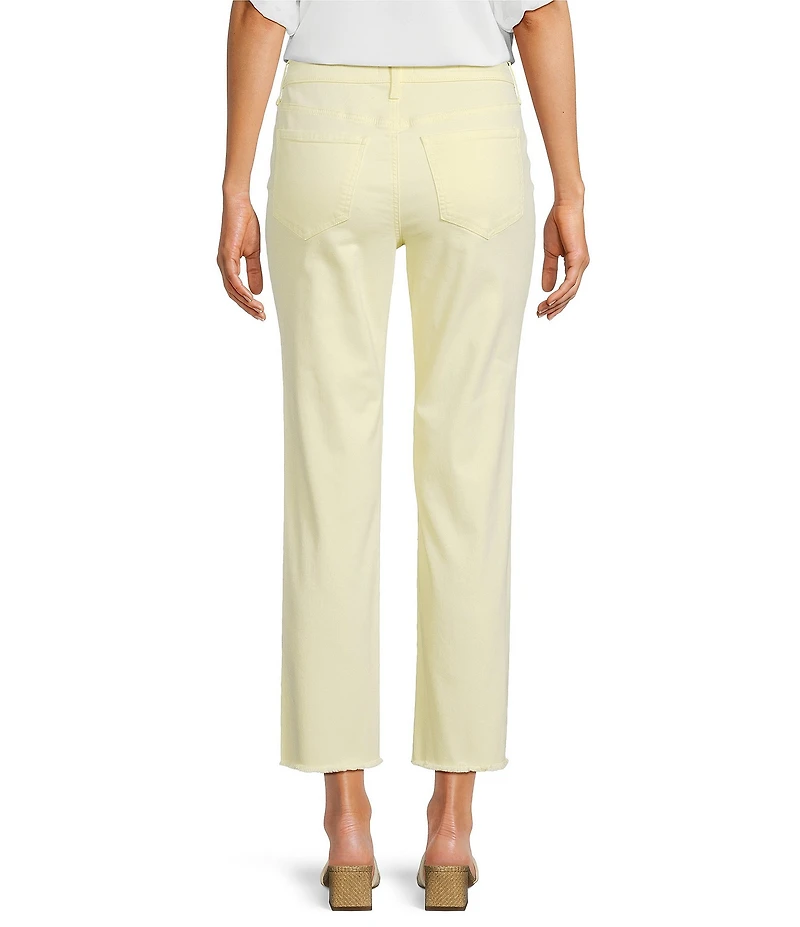 NYDJ Marilyn Stretch Denim Lift Tuck® Mid Rise Straight Leg Frayed Hem Ankle Jeans