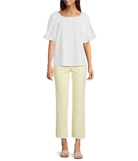 NYDJ Marilyn Stretch Denim Lift Tuck® Mid Rise Straight Leg Frayed Hem Ankle Jeans