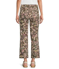 NYDJ Marilyn Stretch Denim Lift Tuck® Technology Floral Print High Rise Straight Leg Jeans