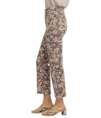 NYDJ Marilyn Stretch Denim Lift Tuck® Technology Floral Print High Rise Straight Leg Jeans