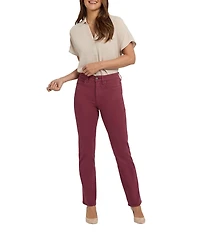 NYDJ Marilyn Stretch Denim Straight Leg High Rise Jeans