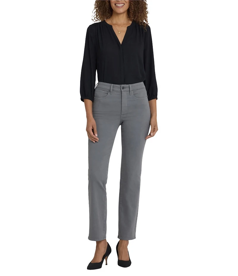 NYDJ Marilyn Stretch Denim Straight Leg High Rise Jeans