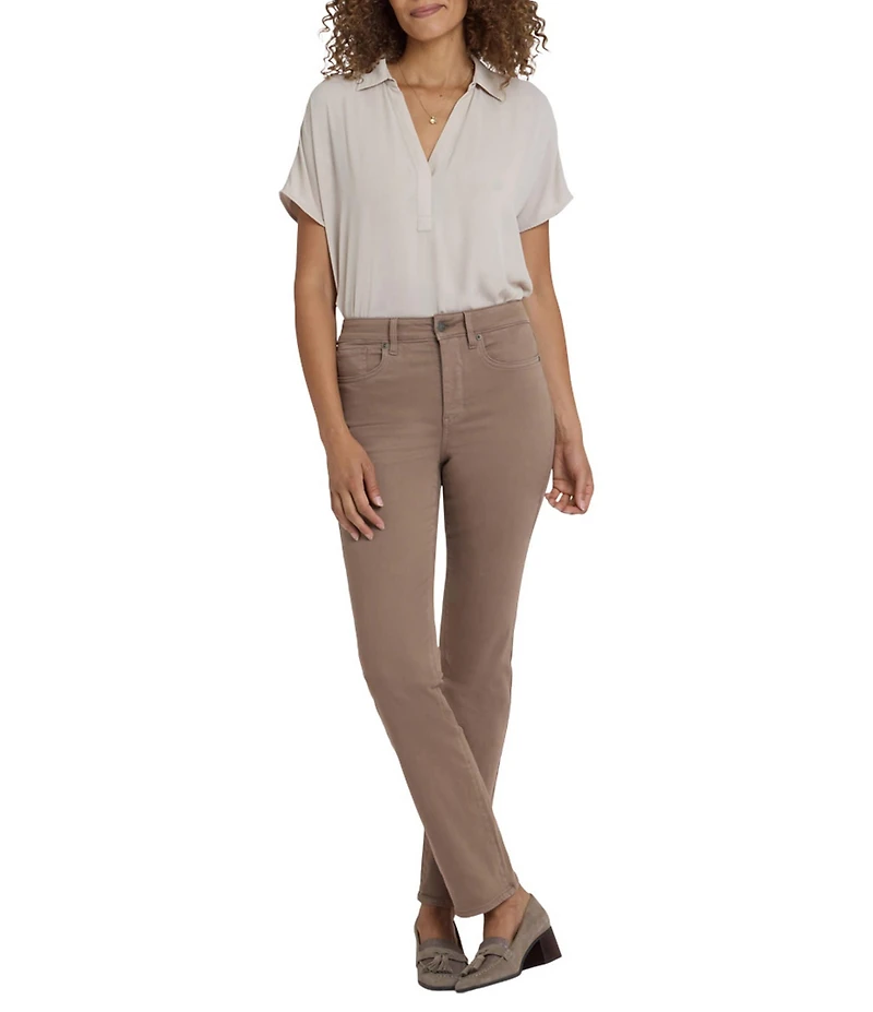 NYDJ Marilyn Stretch Denim Straight Leg High Rise Jeans