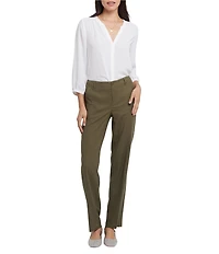 NYDJ Marilyn Stretch Linen Blend Straight Leg Pants