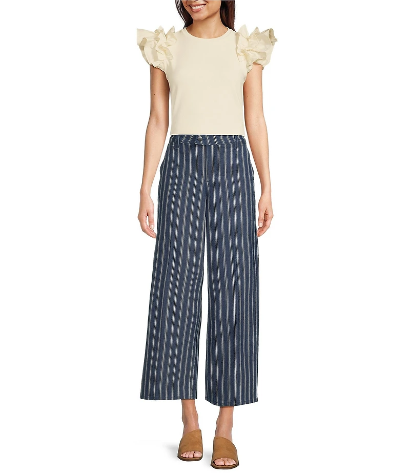 NYDJ Mona High Rise Striped Ankle Trouser Jeans