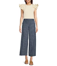 NYDJ Mona High Rise Striped Ankle Trouser Jeans