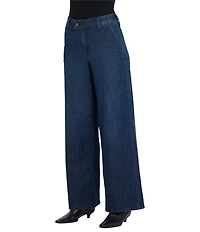 NYDJ Mona Stretch Denim High Rise Wide Leg Trouser Jeans