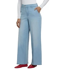 NYDJ Mona Stretch Denim High Rise Wide Leg Trouser Jeans