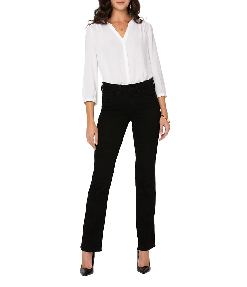 NYDJ Petite Size Marilyn Straight Leg Rigid Waist High Rise Jeans