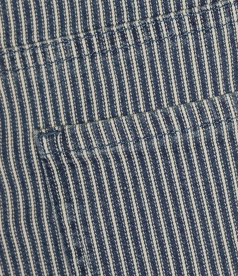 NYDJ Petite Size Bailey Stripe Denim High Rise Straight Leg Crop Length Jeans