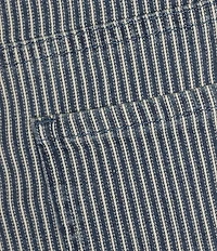 NYDJ Petite Size Bailey Stripe Denim High Rise Straight Leg Crop Length Jeans