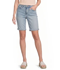 NYDJ Petite Size Briella Mid-Rise Denim Rolled Cuff Shorts