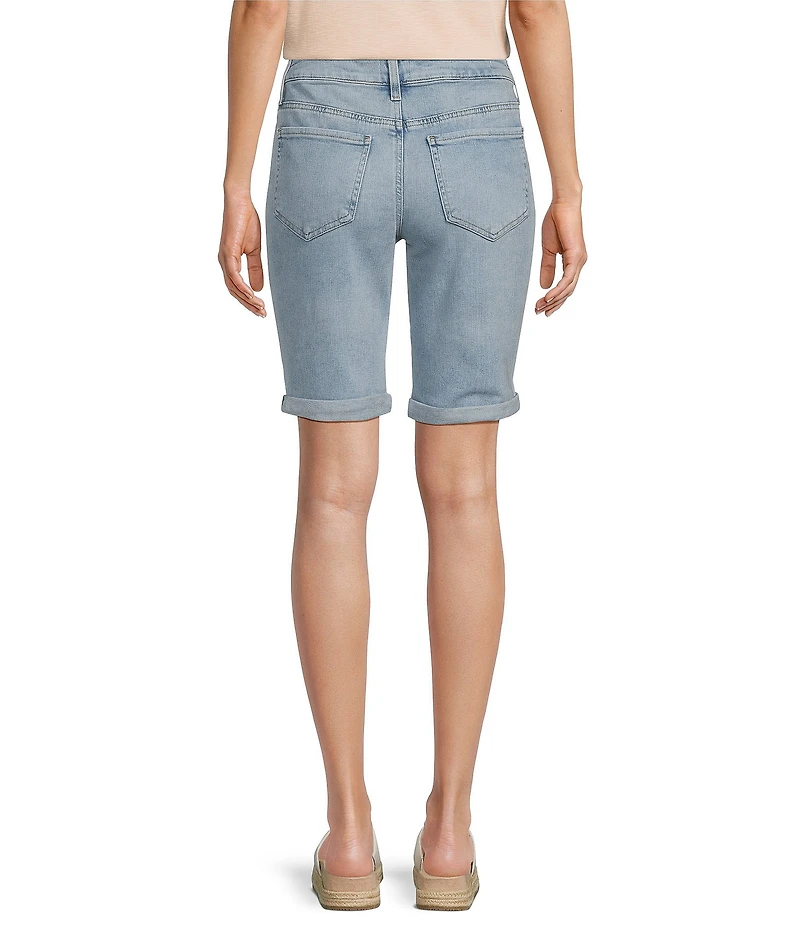 NYDJ Petite Size Briella Mid-Rise Denim Rolled Cuff Shorts