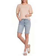 NYDJ Petite Size Briella Mid-Rise Denim Rolled Cuff Shorts