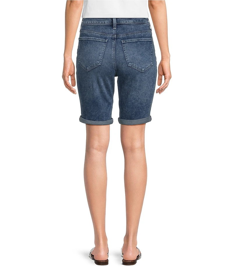 NYDJ Petite Size Briella Mid-Rise Denim Rolled Cuff Shorts