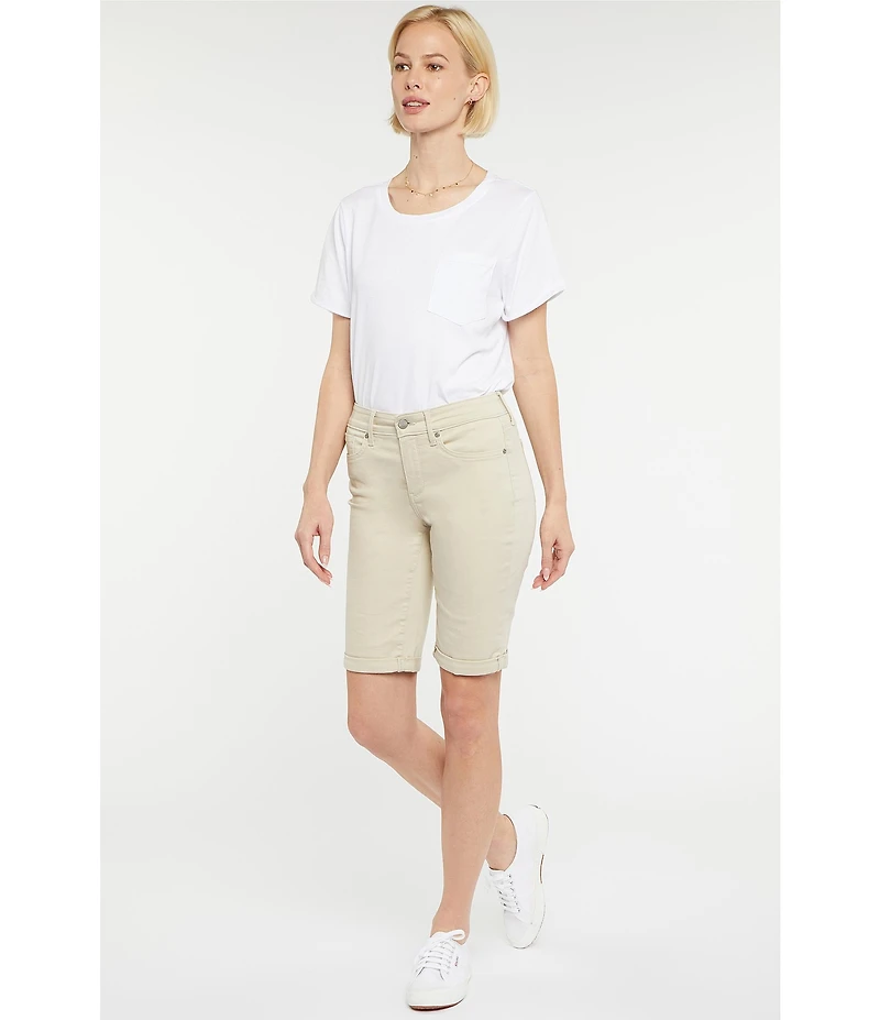 NYDJ Petite Size Briella Rolled-Cuff Denim Shorts