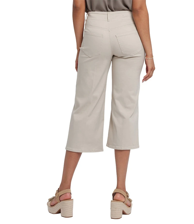 NYDJ Petite Size Brigitte High Waisted Wide Leg Capri Jeans