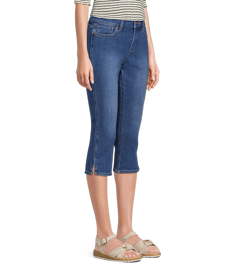 NYDJ Petite Size Chloe Capri Side Slit Jeans