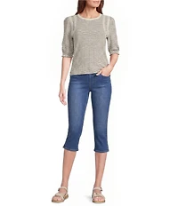 NYDJ Petite Size Chloe Capri Side Slit Jeans
