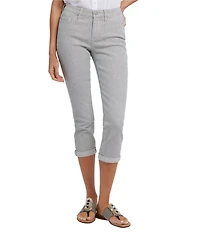 NYDJ Petite Size Chloe Lift Tuck® Technology Luarca Stripe Slim Leg Cuff Capri Jeans