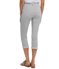 NYDJ Petite Size Chloe Lift Tuck® Technology Luarca Stripe Slim Leg Cuff Capri Jeans