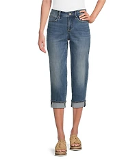 NYDJ Petite Size Marilyn Cuffed Cool Embrace® Lift Tuck® Capri Denim Jeans