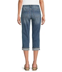 NYDJ Petite Size Marilyn Cuffed Cool Embrace® Lift Tuck® Capri Denim Jeans