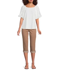 NYDJ Petite Size Marilyn Cuffed Cool Embrace® Capri Denim Jeans