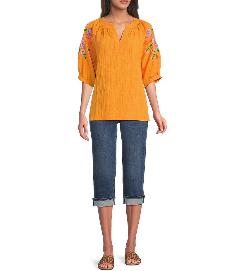 NYDJ Petite Size Marilyn Cuffed Cool Embrace® Lift Tuck® Capri Denim Jeans