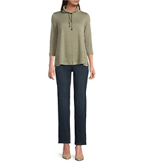 NYDJ Petite Size Marilyn High Rise Waist Straight Leg Ankle Jeans