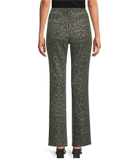 NYDJ Petite Size Marilyn Leopard Straight Leg High Rise Jeans