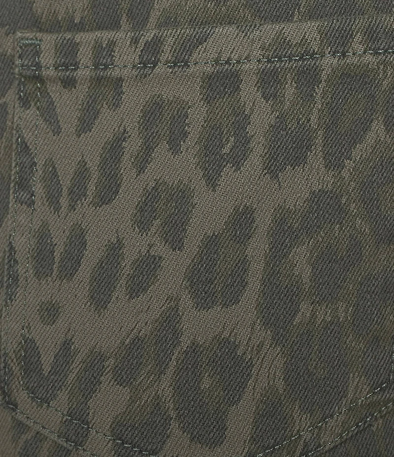 NYDJ Petite Size Marilyn Leopard Straight Leg High Rise Jeans