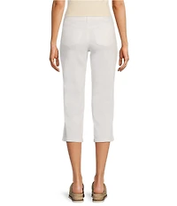NYDJ Petite Size Marilyn Lift Tuck® Technology Straight Leg Side Button Plackets Hem Crop Jeans