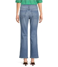 NYDJ Petite Size Marilyn Stretch Denim Straight Leg Ankle Length Paneled Seam Jeans