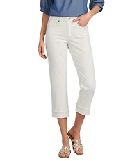 NYDJ Petite Size Marilyn Stretch Denim Straight Leg Capri Jeans